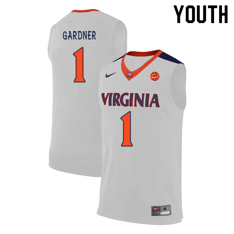 Youth #1 Jayden GardnerVirginia Cavaliers College Basketball Jerseys Sale-White